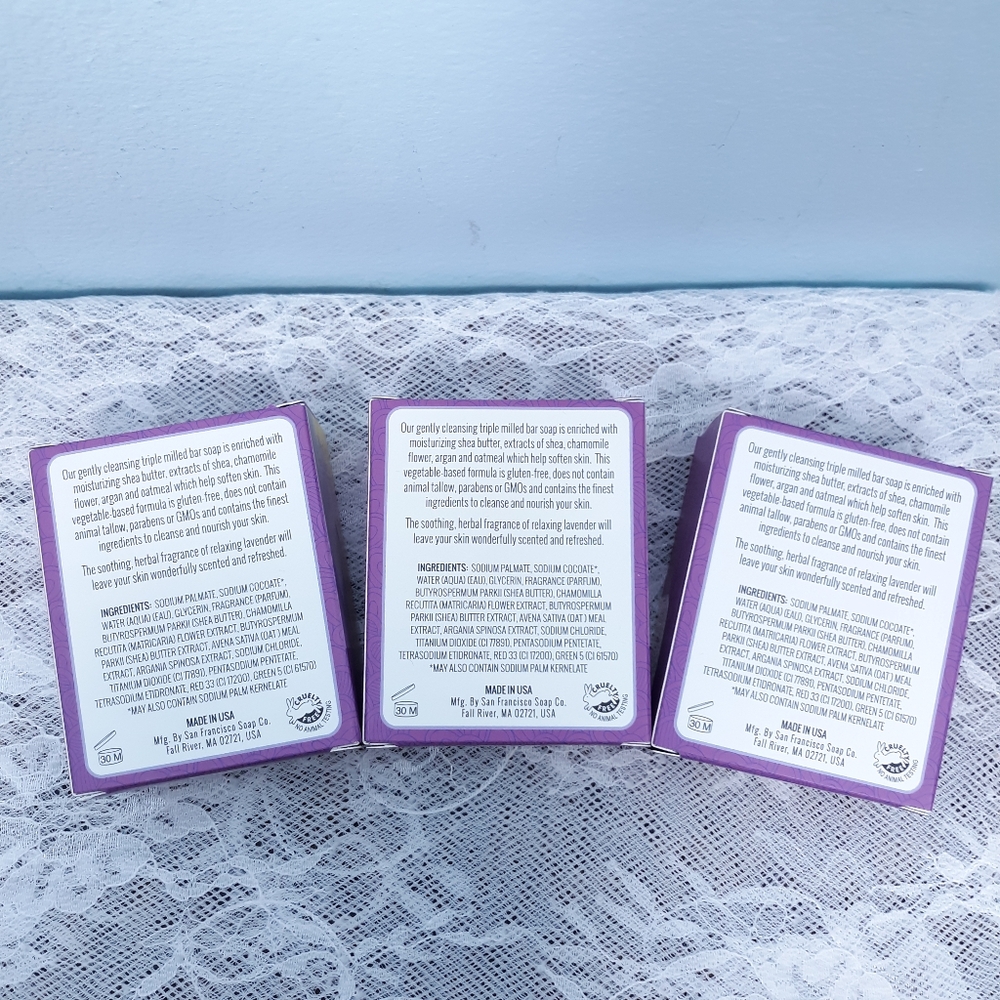 3 Discontinued San Francisco Soap Company Lavender Floral Bar Set 722030525000 - Picture 4 of 11